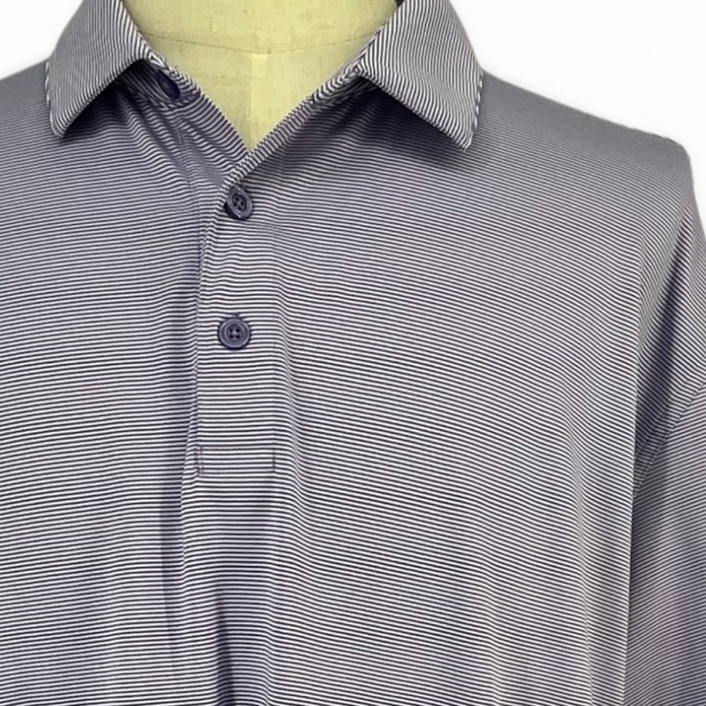 Callaway Opti-Dri Mens XXL Purple Striped‎ Short Sleeve Golf Polo Shirt